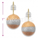 GLEL 001 Gold Layered Tri-Color Long Earrings